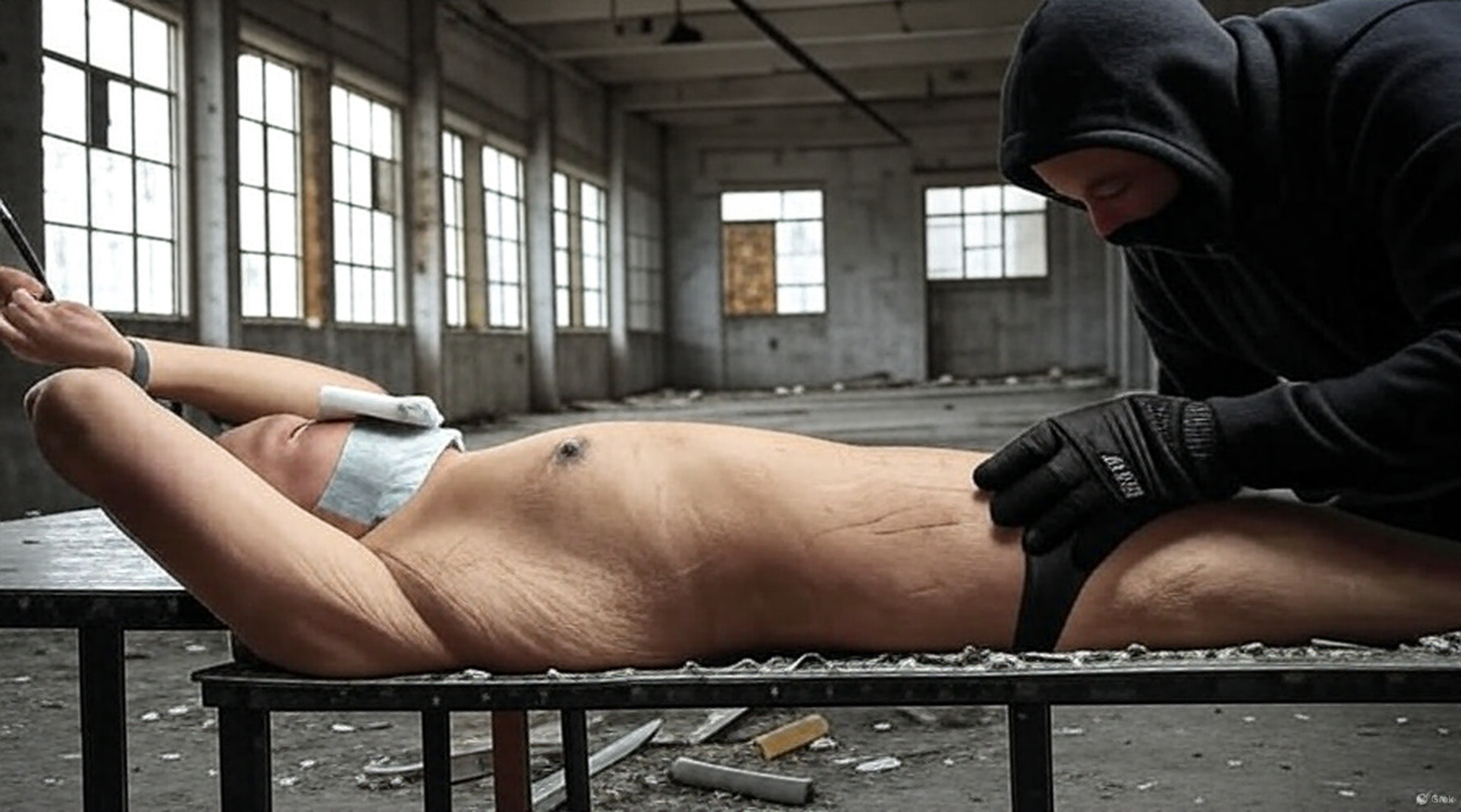 Tied up in a warehouse — 21