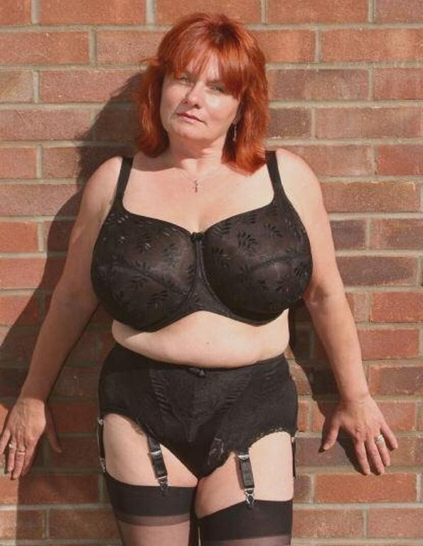 Mature moms in black (sheer nylon) stockings — 24